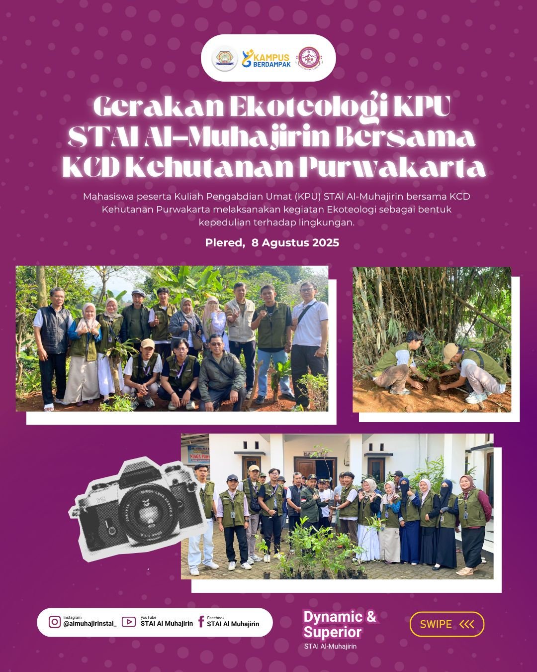 Mahasiswa STAI Al-Muhajirin & KCD Kehutanan Purwakarta Gelar Gerakan Ekoteologi di Desa Cibogogirang